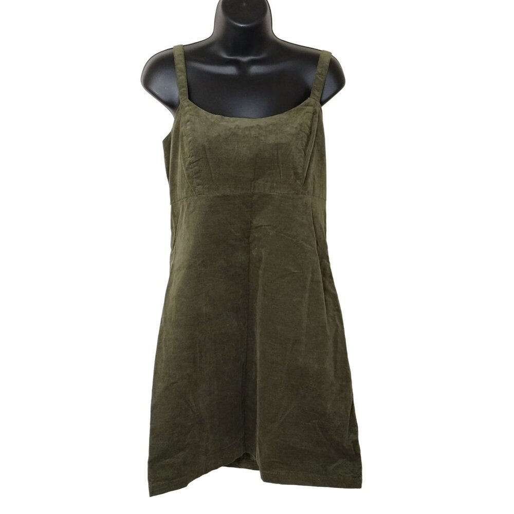Copper Key Juniors Large Forest Green Micro Corduroy Jumper Mini Dress